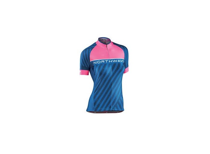 Maillot Northwave Logo 3 Bleu-Rose Femme
